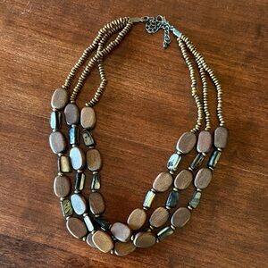 Elegant Brown and Black Beaded Necklace